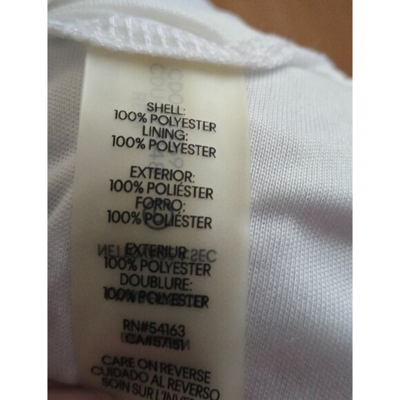 Calvin Klein Blue White Paisley Print Tiered Tie Mock Neck Shift Dress Size 8 - Picture 6 of 6